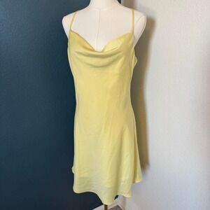 Altar'd State Butter Yellow Cowl Neck Tank Mini Dress, Medium